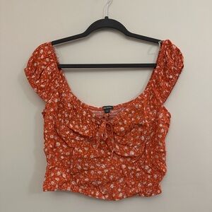 Wild Fable Orange Floral Crop Top